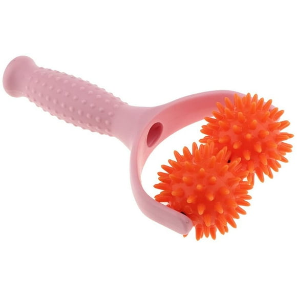 Massage roller with 2 massage balls with pimples full body, shoulder, leg, foot, hand muscle relax massager self-massage roller