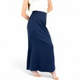 thumbnail image 6 of Women's Satin Maxi Skirt With High Waist And Flowing A-Line Design- Navy,X Large, 6 of 7