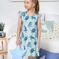 thumbnail image 4 of Balery Turtle Camisón de princesa para niñas, pijama de algodón con mangas abullonadas, suave y bonito.-Small, 4 of 6