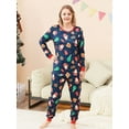 thumbnail image 2 of DAKIMOE Christmas Pajamas for Family Matching Sets Couples Xmas Pjs Matching Set Long Sleeve Top and Pants Loungewear Festive Holiday Nightwear Jammies Sleepwear For Adult Women Men Kids, 2 of 6