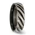 thumbnail image 4 of Chisel Titanium Brushed and Polished Black IP-plated 6mm Grooved Band, 4 of 7