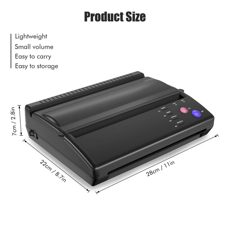 Tattoo Transfer Monochrome Stencil Printer, with Free 20PCS Paper, Thermal  Copier Machine for Temporary and Permanent Tattoos,Black