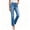 Blue, variant on High Waist Women Mid Rise Skinny Straight Leg Jeans Denim Pants