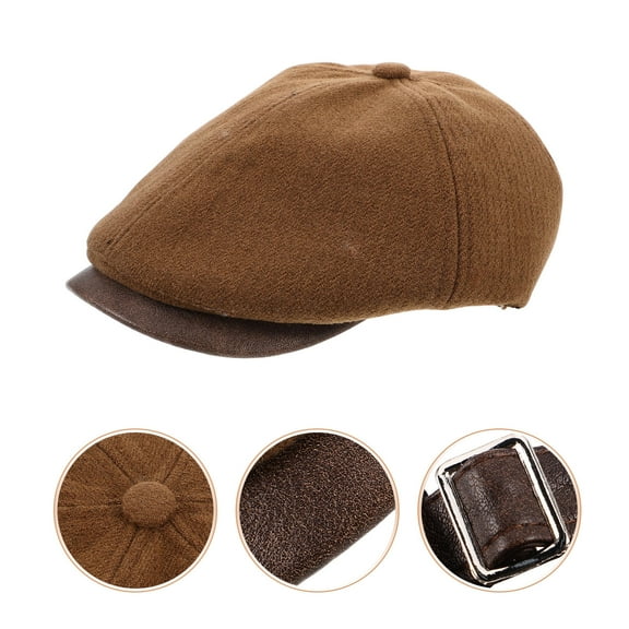 HOOWIFFY Women's Beret Hat Light Brown Vintage Style Polyester Sun Protection Fashion Accessory