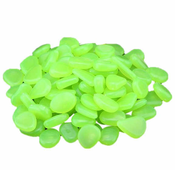 VogueV Clearance! Glow in The Dark Pebbles: Glow Stones - Glowing Rocks Decor for Garden, Fish Tank, Aquarium, Walkway, Driveway, Plant Pots, Bonsai (50PCS, Fluorescent Green)