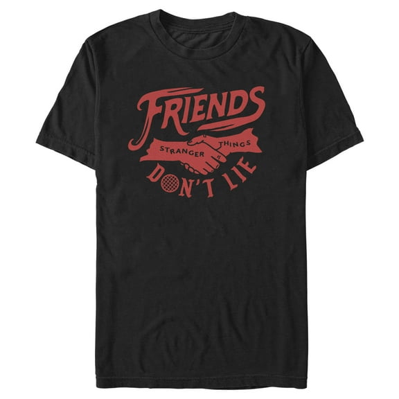 Netflix Men's Stranger Things Friends Don't Lie Handshake Graphic T-Shirt
