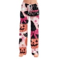 thumbnail image 3 of Fabrcox Halloween Pajamas Pants for Women Pumpkin Ghost Moon Women Sleep Pants Fall Winter Festival Soft Womens Lounge Pant XXXL, 3 of 6
