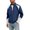 Blue, variant on Men Color Block Zip Up Track Jacket, Spring Fall Stand Collar Lightweight Windbreaker with Rib Cuffs & Pockets, Retro Patchwork Casual Athletic Coat Gray S(S)