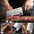 thumbnail image 2 of Akatsuki Meat Cleaver Chef Kitchen Knife Handmade Forged High Carbon Steel Butcher Knife Chinese Scliing Chopping Bone Cutter Wood Handle, 2 of 5