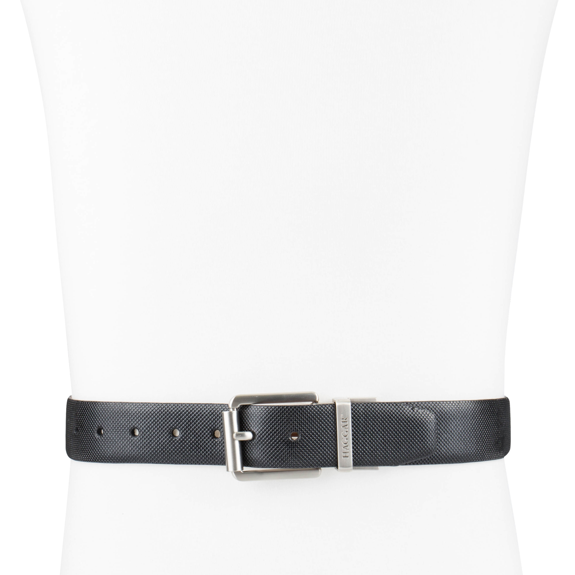 Haggar Men's Textured Reversible Two-in-One Belt