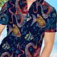 thumbnail image 2 of Camisa con estampado Folral, blusa informal de moda con botones de solapa de manga corta para verano, 2 of 5