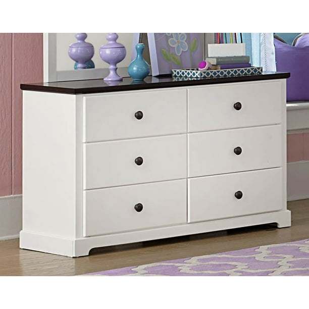 Weston Home Dresser With Dark Espresso Top White And Dark Espresso Walmart Com Walmart Com