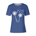 thumbnail image 4 of Kaemgyyd T-Shirt Grande Taille pour Femmes Mignon Imprimé Graphique Col Rond Tee Doux Léger Manches Courtes Vêtements, 4 of 4