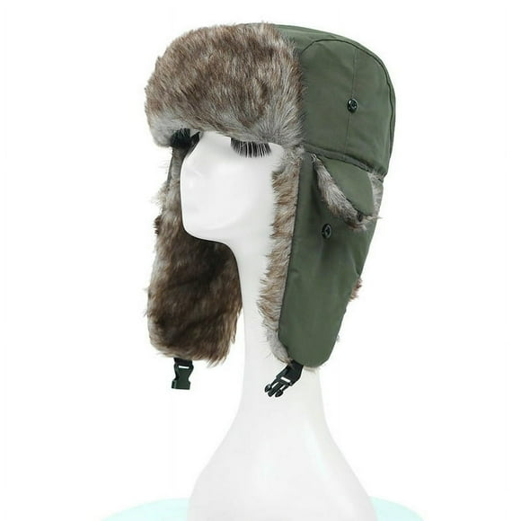 Unisex Men Women Russian Hat Trapper Bomber Warm Ear Flaps Winter Ski Hat Headwear