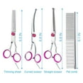 thumbnail image 2 of 6-in-1 Professional Pet Grooming Scissors Set (Safe Rounded Tips/Stainless Steel/Thinning Scissors) - Suitable for Dogs and Cats - Pink, 2 of 7