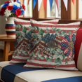 thumbnail image 3 of 2 Pack Outdoor Waterproof Throw Pillow Covers,Independence Day Colorful Floral Decorative Square Patio Pillowcases for Chair Couch Sofa 16x16in, 3 of 9