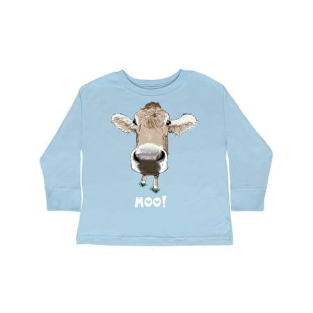 

Inktastic Moo! Cute Brown Holstein Cow Gift Toddler Boy or Toddler Girl Long Sleeve T-Shirt