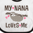 thumbnail image 4 of Inktastic My Nana Loves Me Sloth Girls Baby Bib, 4 of 4