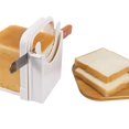 thumbnail image 4 of LEEYNEER Clearance!  Multitool Bread Slicer For Homemade Bread Foldable & Adjustable To 5 Different Thickness Slice Easy With Rubber Feet Recipe E Book Sandwich Knife Set White, 4 of 9