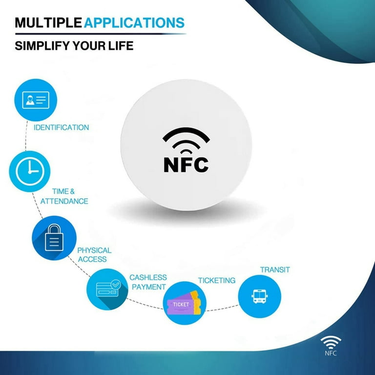 NFC Tags, NFC Cards,215 NFC Tag Rewritable 215 NFC Coin Cards Compatible  ,NFC Enabled Mobile Phones and Devices