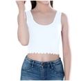 thumbnail image 3 of Crunowin Girls Teen Tank Tops, Soft Modal Padded Bra Stretchy Crew Neck Bra Vest Size 14 White, 3 of 7