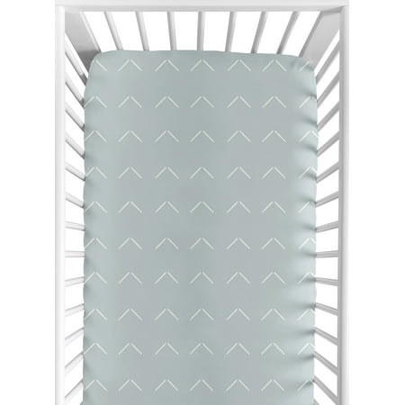 UPC: 0846480089513 | Sweet Jojo Designs Slate Blue Boho Arrow Boy or Girl Fitted Crib Sheet Baby or Toddler Bed Nursery – White Bohemian Tribal Southwest Chevron Geometric Herringbone Woodland Gender Neutral