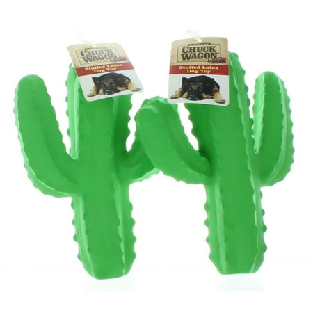 Lot of 2 Chuck Wagon Cactus Dog Toys Stuff Latex Rubber Pet Fun (Best Ever Chuck Wagon Chili)