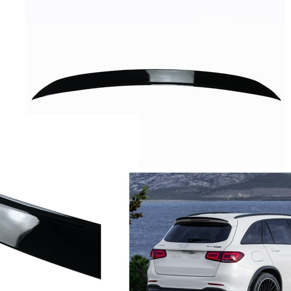 Rear Trunk Wing Lip Spoiler For Mercedes-Benz X253 GLC300 GLC43 2016-2022 2017 Carbon Fiber Look Black Gloss Black