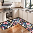 thumbnail image 3 of Kitchen Rugs Sets Of 2,Pioneer Flower Floral Print Pattern Anti Fatigue Kitchen Mat Rugs Non Slip Washable,Decorative Kitchen Floor Mats for Kitchen,Sink,Laundry,17"x47"+17"x47", 3 of 5