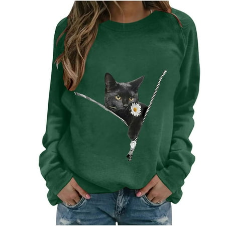 

QIPOPIQ Clearance Sweatshirts for Women Loose T Shirts Long Sleeves Crew Neck Casual Tunic Tops Sweatshirt