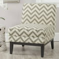 thumbnail image 2 of SAFAVIEH Armond Zig Zag Chevron Upholstered Cushion Chair, Grey/White, 2 of 2