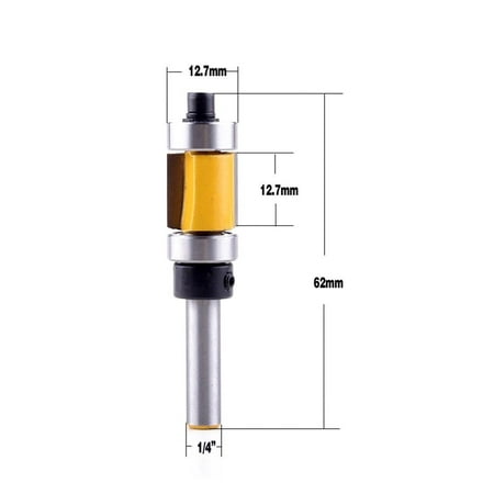 

6.35mm Shank Milling Trimming Cutter Carving Double Bearing Straight Router Bit