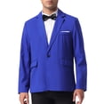thumbnail image 5 of CHAQUETA DE TRAJE DE NEGOCIO SÓLIDA DE UN BOTÓN CON SOLAPA DE MUESTRA PARA HOMBRES CHIC INSPIRADOS 2XL AZUL, 5 of 5