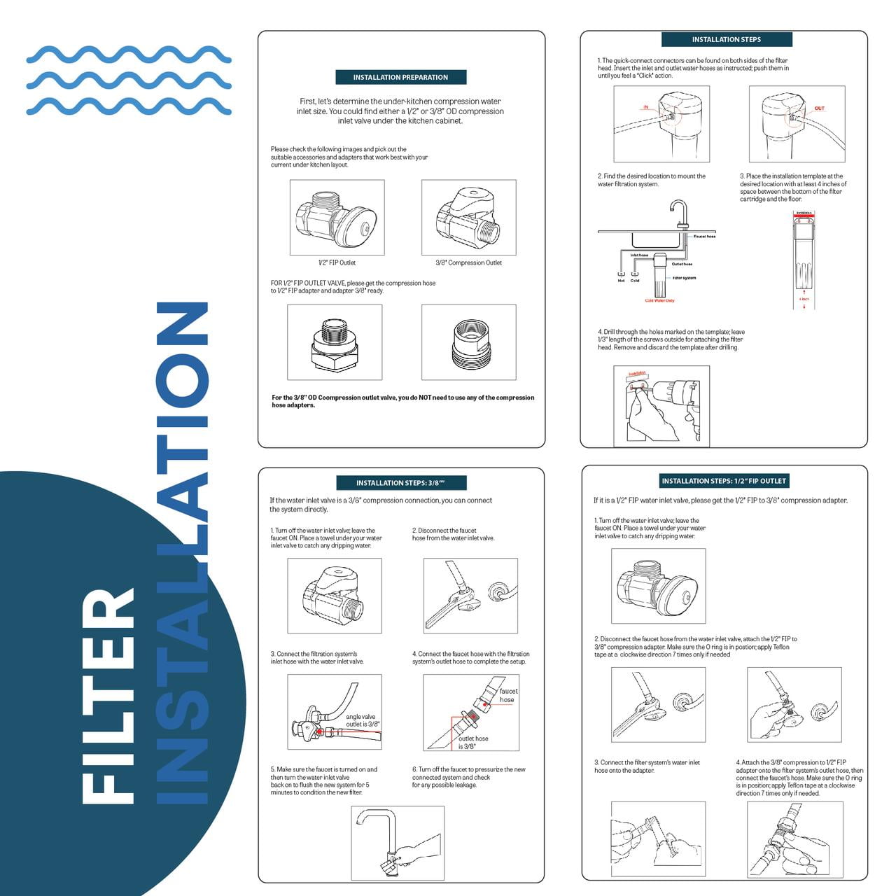 Mist Under Sink Water Filter System Direct Connect to Kitchen Faucet, NSF/ANSI 42 Certified, 20,000 Gallon Capacity