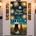 thumbnail image 4 of Lilixerw 2026 New Year Scene Door Banner,Happy New Year Print Front Door Cover for Wall and Party Backdrop,Reusable Polyester Fabric Door Hanging Decor,70.8x35.4 Inch, 4 of 6