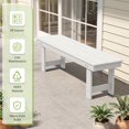 thumbnail image 5 of SERWALL Outdoor Bench, HDPE Backless Patio Bench, Weather-Resistant Garden Bench for Porch, Yard & Backyard, White, 5 of 10