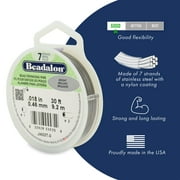 Beadalon 7 Strand Stainless Steel Bead Stringing Wire.018 in / 0.46 mm, Bright, 100 ft / 31 m