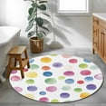 thumbnail image 3 of Round Rugs 3Ft, Boho Polka Dots Round Area Rug Washable Indoor Throw Carpet, Ombre Purple Blue Pink Green Watercolor Small Non Slip Circle Rug for Bedroom Living Room Home Decor Aesthetic, 3 of 8