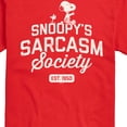 thumbnail image 3 of Peanuts - Snoopy Sarcasm Society - Men's Short Sleeve Graphic T-Shirt, 3 of 6