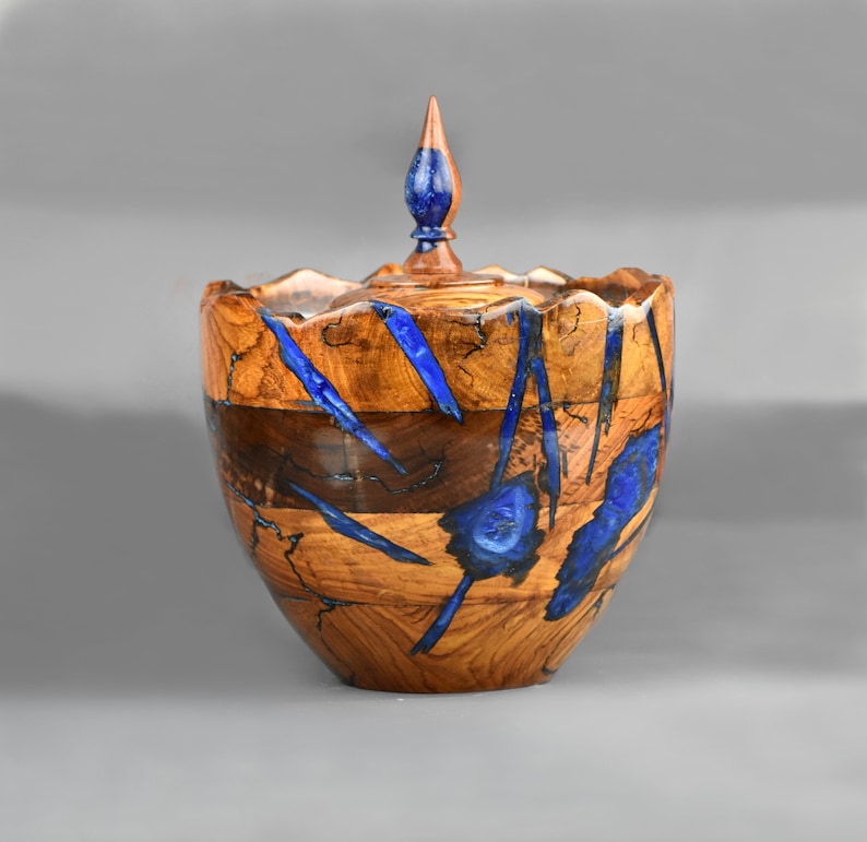 Fractal Burning Turn Wood Adult Cremation Urns Wooden Urns for Ashes