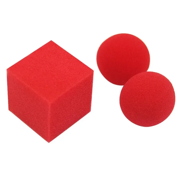 Balle Rouge en Éponges Carrées Ensemble de Tours de Magie gadgets Amusants Scène de Rue Gros Plan Tours de Magie Magicien E3157