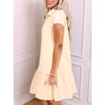 thumbnail image 5 of Womens Summer Oversized Sweatshirt Dress Casual Sleeveless Quarter Zip Ruffle Hem Pullover Mini Dresses M, 5 of 9
