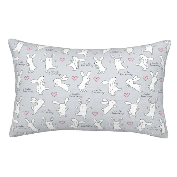 Balery Fun Rabbit Funda de Cojín Estampada, Regalos para Mujeres, Regalos de Amor para Ella, Regalos para Novia o Esposa, Funda de Almohada-20"x30"