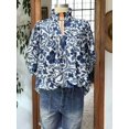 thumbnail image 2 of Women Bohemian Porcelain‑Print Ruffle V‑Neck Flare‑Sleeve Vacation Blouse, 2 of 5