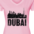 thumbnail image 4 of Inktastic Dubai City Skyline with Grunge Women's V-Neck T-Shirt, 4 of 5