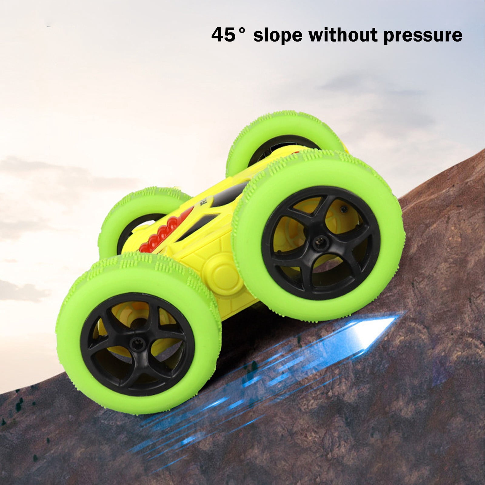 FEOLGEHLY Remote Control Stunt Car for Boys and Girls, RC Cars Stunt Drift Car 4WD High Speed Off-Road Double-Sided Driving 360° Flips Rotating, RC Crawler Rechargeable Battery, All Terrain Tires