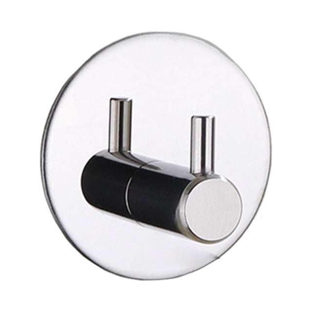 veasfak Crochet en Acier Inoxydable 304 à Adhésif Fort pour Porte et Arrière - 14-1-R-L Argent, 1 Pce Rond