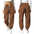 thumbnail image 6 of Womens Sweatpants, Women's Leopard Print Sweatpants Drawstring Waist Joggers with Pockets Baggy Barrel Leg Lounge Pants, 6 of 10