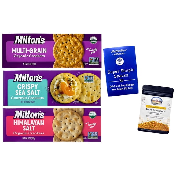 Milton's Gourmet Crackers Variety 3-Pack | Himalayan Salt, Crispy Sea Salt & Multi-Grain | 6-6.8 oz | MerlinsMart Zine