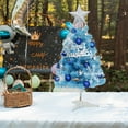 thumbnail image 4 of Blue Christmas Tree,Artificial Christmas Tree Pre-lit Christmas Trees with Ball & Star Ornaments, Ideal for Ideal for Holiday Home, Office and Xmas Party Décor - Includes Stand, 4 of 7